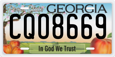 GA license plate CQO8669
