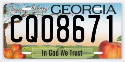 GA license plate CQO8671