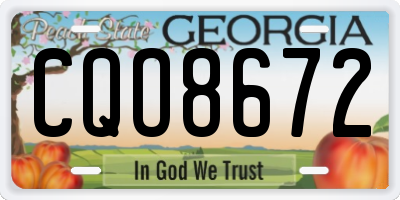 GA license plate CQO8672