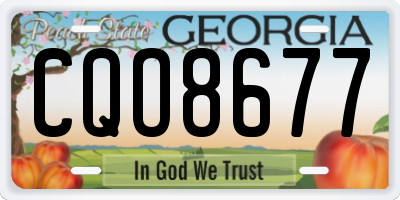 GA license plate CQO8677