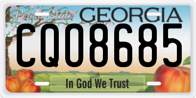 GA license plate CQO8685