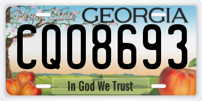 GA license plate CQO8693