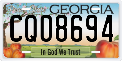 GA license plate CQO8694