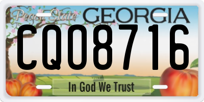 GA license plate CQO8716