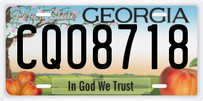 GA license plate CQO8718