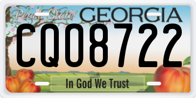 GA license plate CQO8722