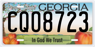 GA license plate CQO8723