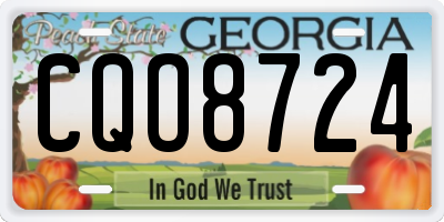 GA license plate CQO8724