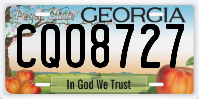 GA license plate CQO8727