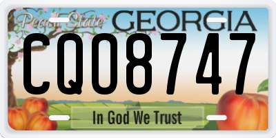 GA license plate CQO8747