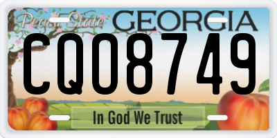 GA license plate CQO8749