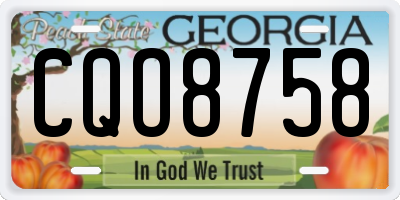 GA license plate CQO8758