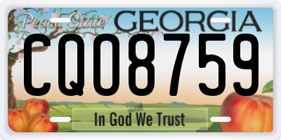 GA license plate CQO8759