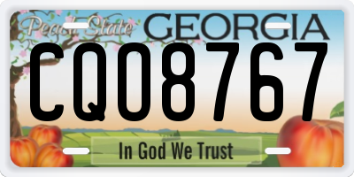 GA license plate CQO8767