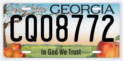 GA license plate CQO8772