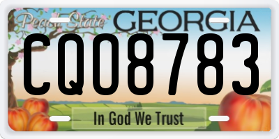 GA license plate CQO8783