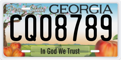 GA license plate CQO8789