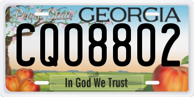 GA license plate CQO8802