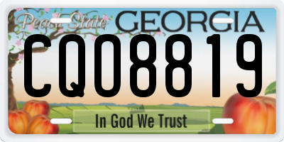 GA license plate CQO8819