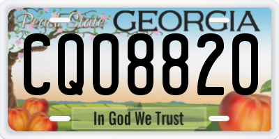 GA license plate CQO8820
