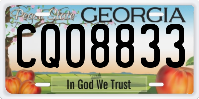 GA license plate CQO8833