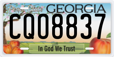 GA license plate CQO8837
