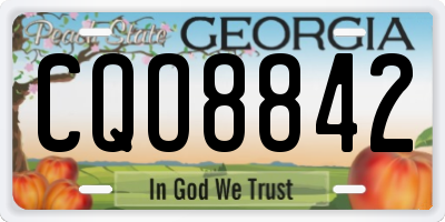 GA license plate CQO8842