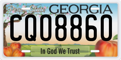 GA license plate CQO8860