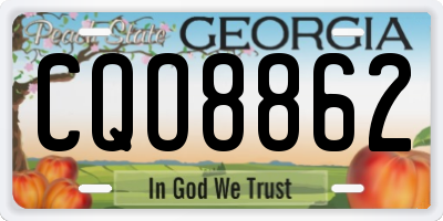 GA license plate CQO8862