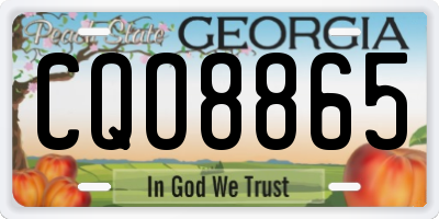 GA license plate CQO8865