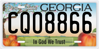 GA license plate CQO8866