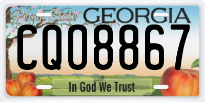 GA license plate CQO8867