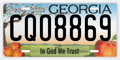 GA license plate CQO8869