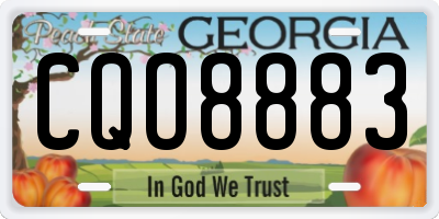 GA license plate CQO8883