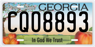 GA license plate CQO8893
