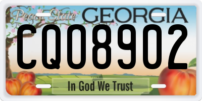 GA license plate CQO8902