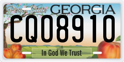 GA license plate CQO8910