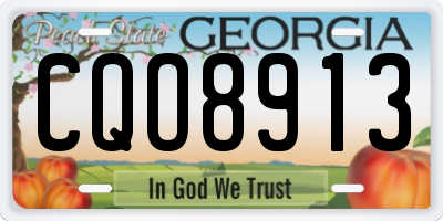 GA license plate CQO8913