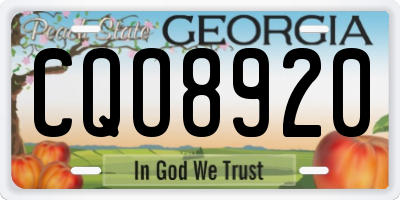 GA license plate CQO8920