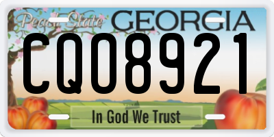 GA license plate CQO8921