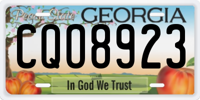 GA license plate CQO8923