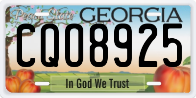 GA license plate CQO8925