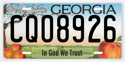 GA license plate CQO8926