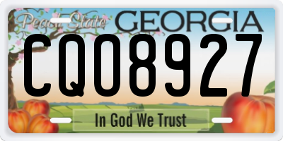 GA license plate CQO8927