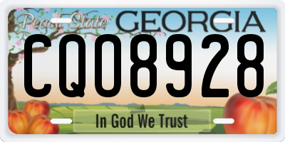 GA license plate CQO8928