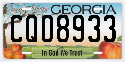 GA license plate CQO8933