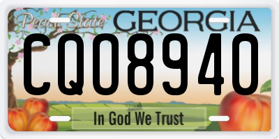 GA license plate CQO8940