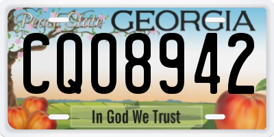 GA license plate CQO8942