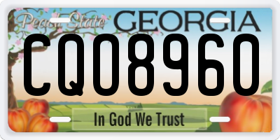 GA license plate CQO8960