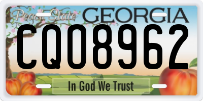 GA license plate CQO8962